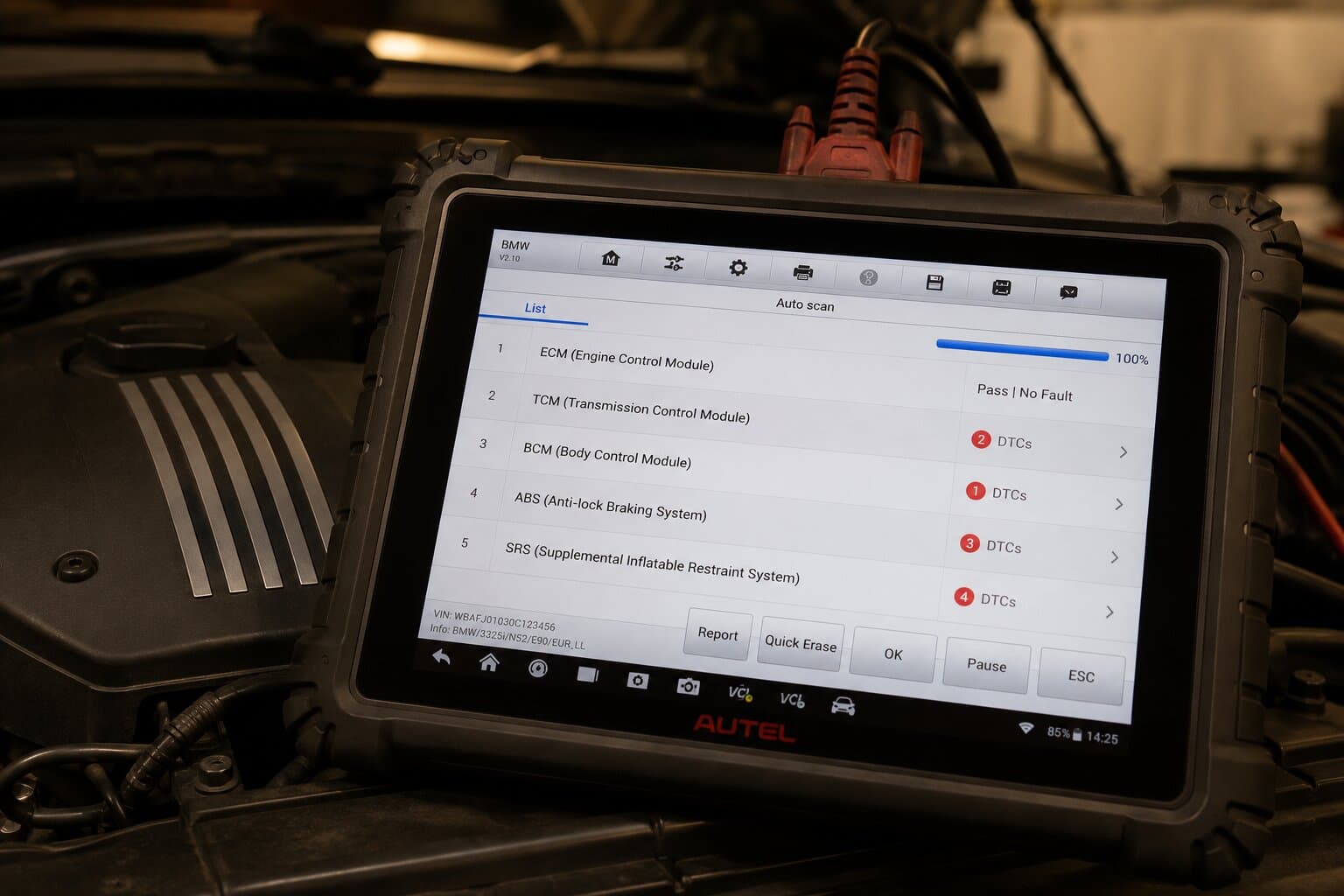 Electronic module diagnostic scan