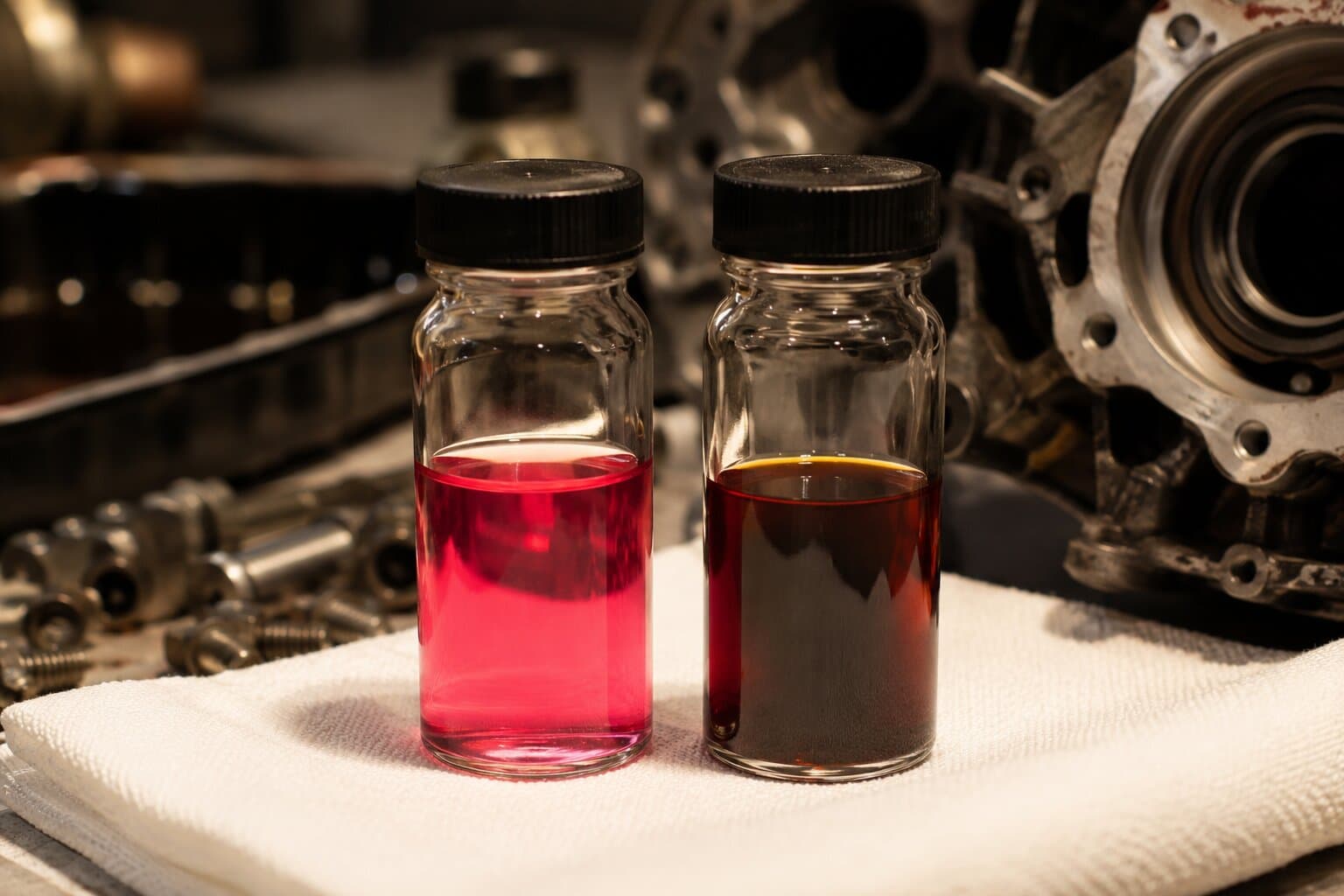 Fluid samples showing contamination